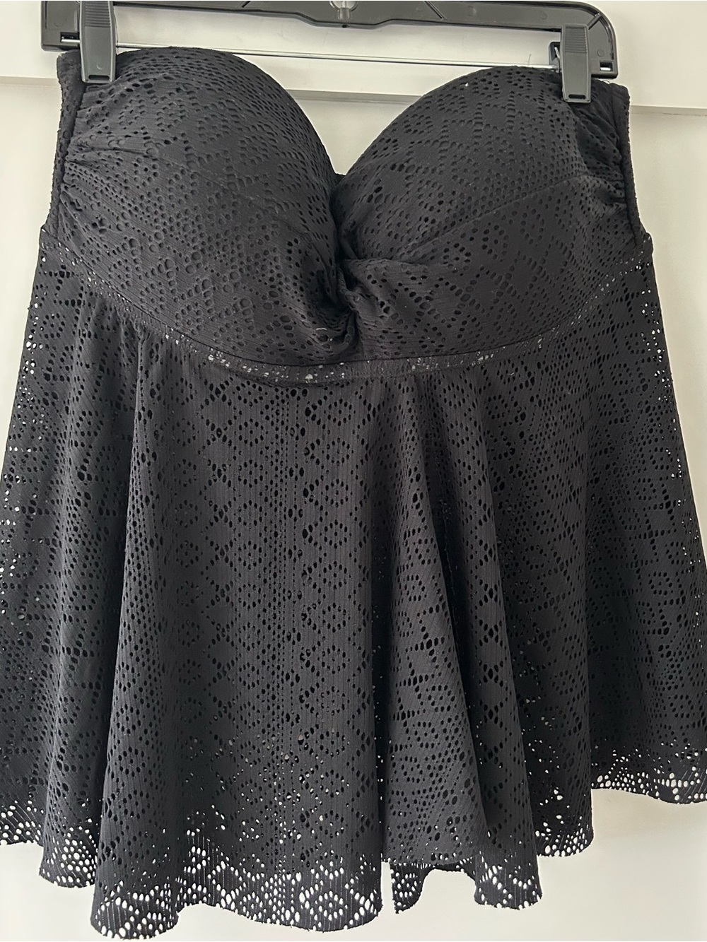 Merona Black Lace Like Swim Top